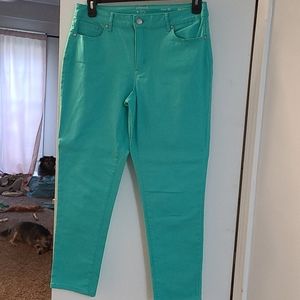 Size 8small skinny jeans light green